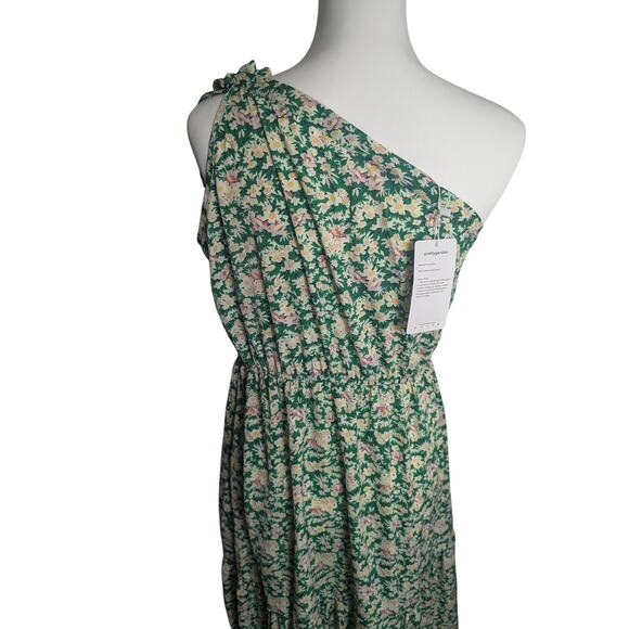 Pretty Garden Dress Floral Knot Shoulder Sleeveless Ruffle Flowy Boho Size Large - Picture 4 of 7